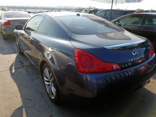 JNKCV64E49M603125 - 2009 INFINITI G37 BASE BLUE photo 3