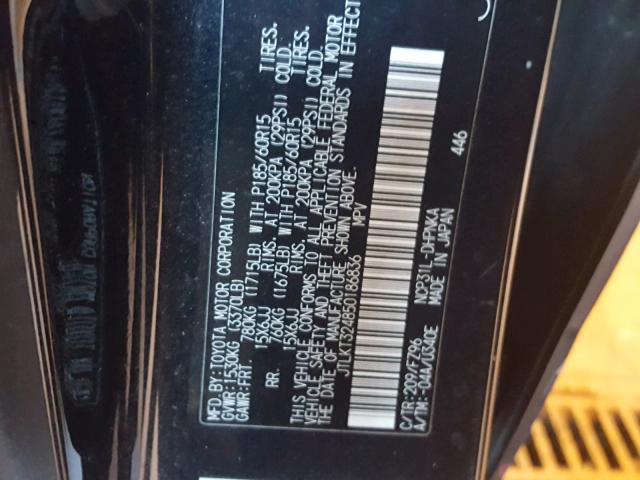 JTLKT324850186836 - 2005 TOYOTA SCION XB Қара фото 10