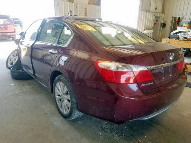 1HGCR2F84FA188392 - 2015 HONDA ACCORD EXL MAROON photo 3