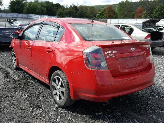 3N1AB6AP2CL691216 - 2012 NISSAN SENTRA 2.0 RED photo 3