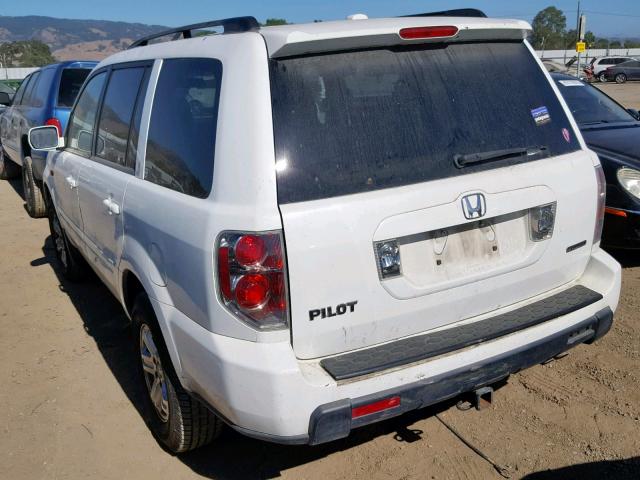 5FNYF18248B001937 - 2008 HONDA PILOT VP WHITE photo 3