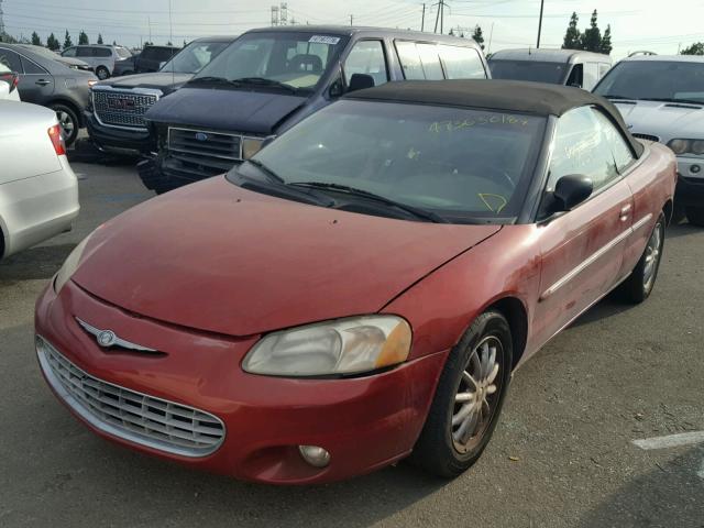 1C3EL55R72N325224 - 2002 CHRYSLER SEBRING LX RED photo 2