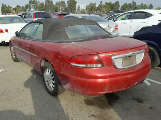 1C3EL55R72N325224 - 2002 CHRYSLER SEBRING LX RED photo 3