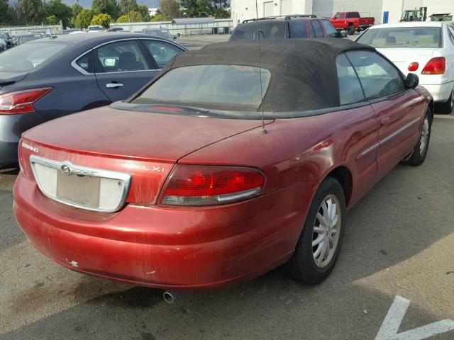 1C3EL55R72N325224 - 2002 CHRYSLER SEBRING LX RED photo 4