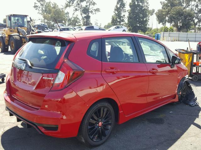 3HGGK5H67JM730289 - 2018 HONDA FIT SPORT RED photo 4