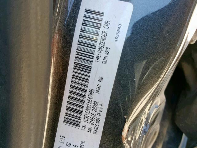 1C3CCCABXFN647009 - 2015 CHRYSLER 200 LIMITE CHARCOAL photo 10