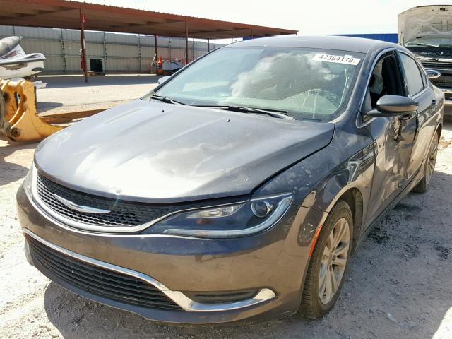 1C3CCCABXFN647009 - 2015 CHRYSLER 200 LIMITE CHARCOAL photo 2