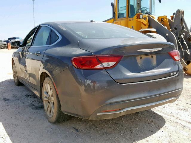 1C3CCCABXFN647009 - 2015 CHRYSLER 200 LIMITE CHARCOAL photo 3