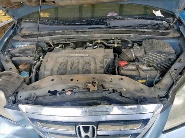 5FNRL38497B085083 - 2007 HONDA ODYSSEY EX BLUE photo 7