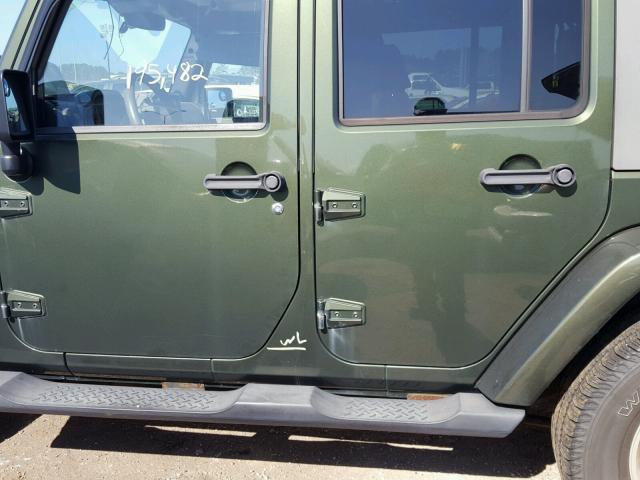 1J4GA59127L116484 - 2007 JEEP WRANGLER S GREEN photo 9