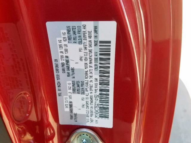 JM1NDAC76G0114152 - 2016 MAZDA MX-5 MIATA RED photo 10