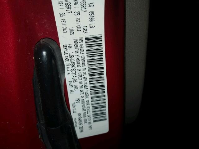 1J8HG48N76C314105 - 2006 JEEP COMMANDER RED photo 10