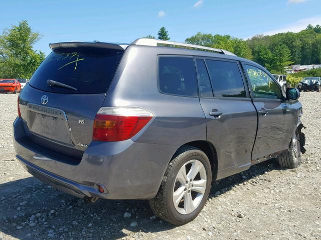 JTEES43A182027571 - 2008 TOYOTA HIGHLANDER GRAY photo 4