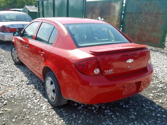 1G1AK52F657531238 - 2005 CHEVROLET COBALT RED photo 3