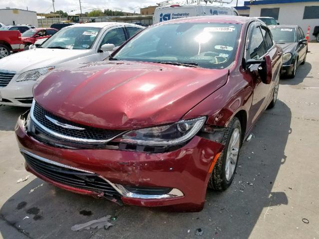 1C3CCCABXFN712635 - 2015 CHRYSLER 200 LIMITE RED photo 2