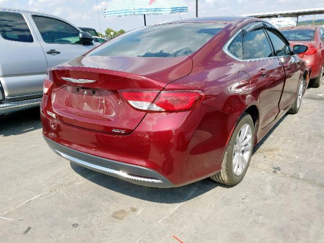 1C3CCCABXFN712635 - 2015 CHRYSLER 200 LIMITE RED photo 4