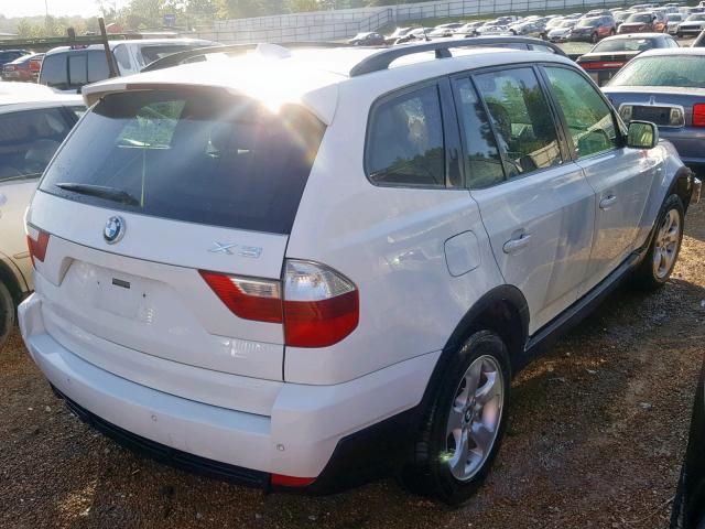 WBXPC93498WJ18410 - 2008 BMW X3 3.0SI WHITE photo 4