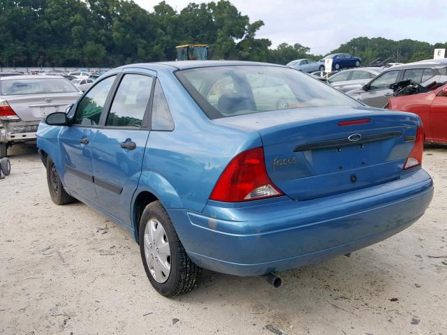 1FAFP33P01W328376 - 2001 FORD FOCUS LX BLUE photo 3