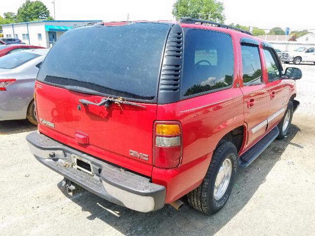 1GKEC13Z92R288729 - 2002 GMC YUKON RED photo 4