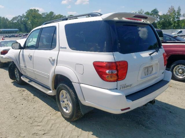 5TDZT38A72S116681 - 2002 TOYOTA SEQUOIA LI WHITE photo 3