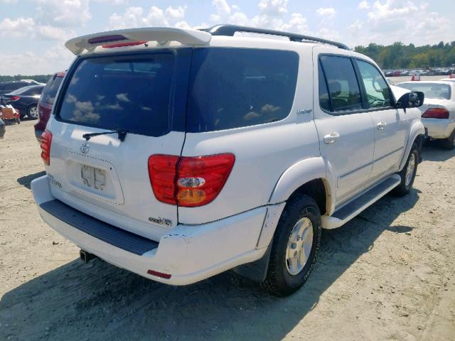 5TDZT38A72S116681 - 2002 TOYOTA SEQUOIA LI WHITE photo 4