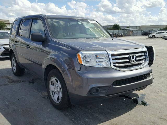 5FNYF4H29FB025648 - 2015 HONDA PILOT LX GRAY photo 1