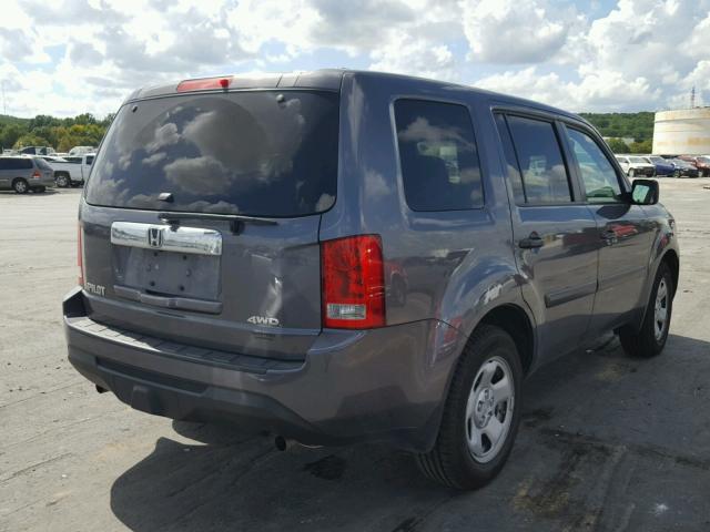 5FNYF4H29FB025648 - 2015 HONDA PILOT LX GRAY photo 4