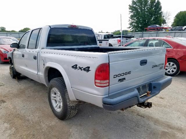 1D7HG38N44S770640 - 2004 DODGE DAKOTA QUA SILVER photo 3