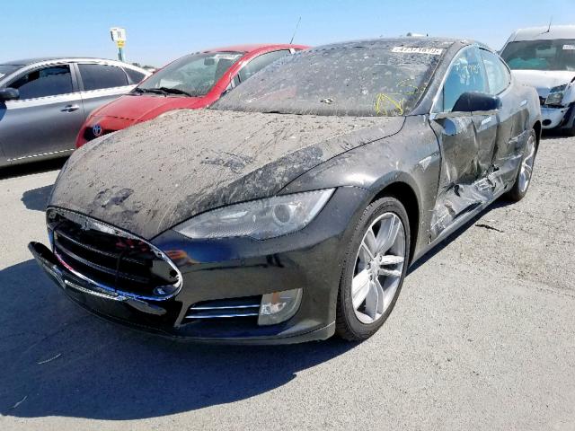 5YJSA1E14FF100836 - 2015 TESLA MODEL S أسود صورة 2