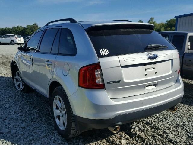 2FMDK3JCXDBC71069 - 2013 FORD EDGE SEL SILVER photo 3