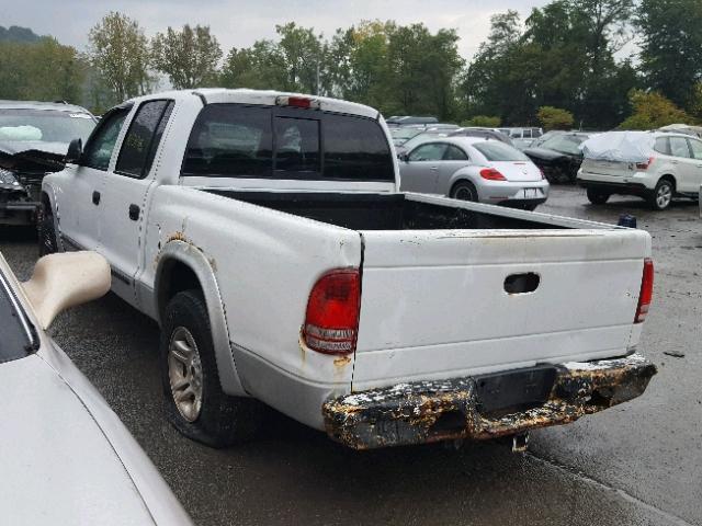 1D7HG48N83S359343 - 2003 DODGE DAKOTA QUA WHITE photo 3