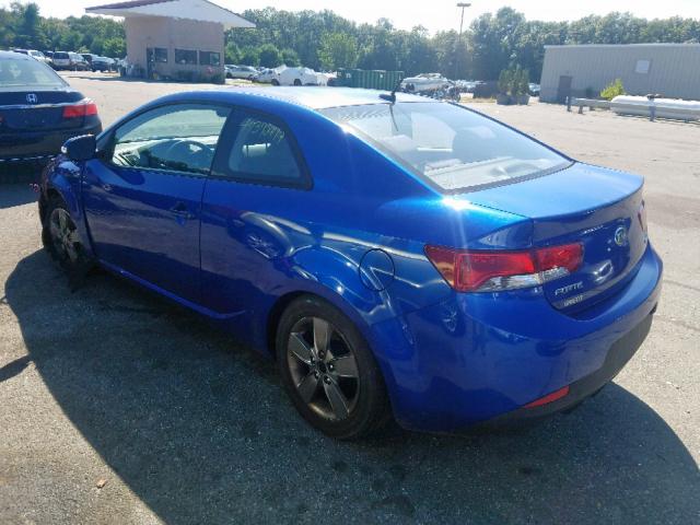 KNAFU6A27A5167345 - 2010 KIA FORTE EX BLUE photo 3