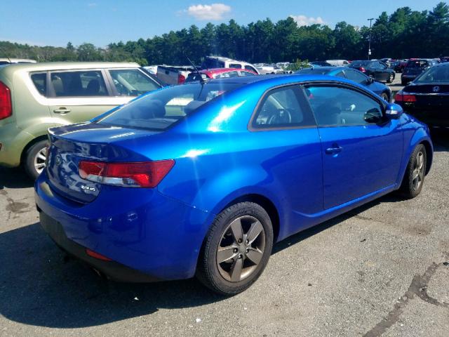 KNAFU6A27A5167345 - 2010 KIA FORTE EX BLUE photo 4