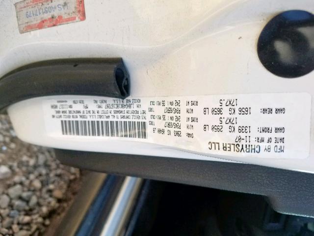 1J8HG48K18C167207 - 2008 JEEP COMMANDER თეთრი ფოტო 10