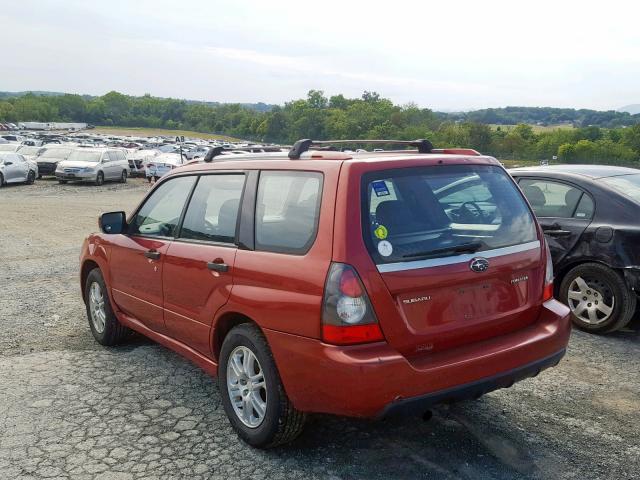 JF1SG666X8H726051 - 2008 SUBARU FORESTER S RED photo 3