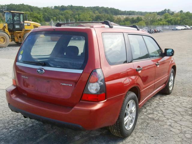 JF1SG666X8H726051 - 2008 SUBARU FORESTER S RED photo 4