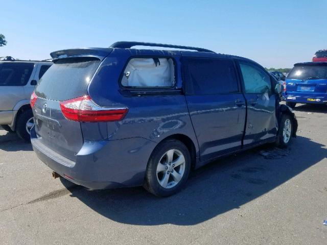 5TDKK3DC7GS738328 - 2016 TOYOTA SIENNA LE BLUE photo 4