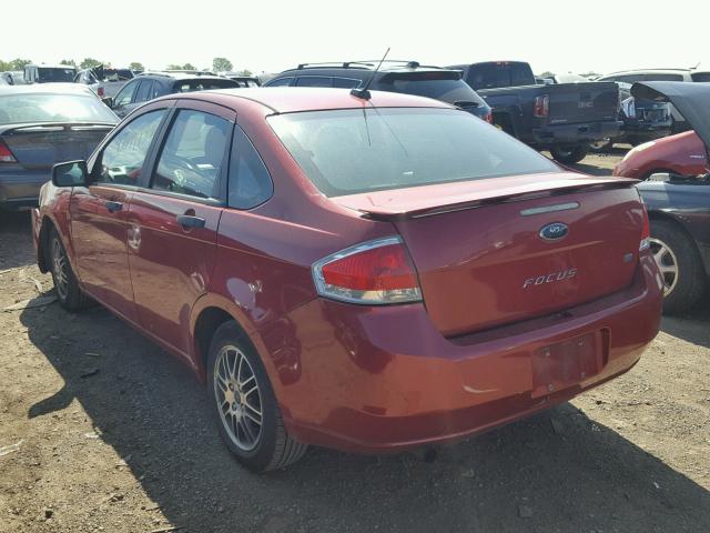 1FAHP3FN6BW119308 - 2011 FORD FOCUS SE RED photo 3