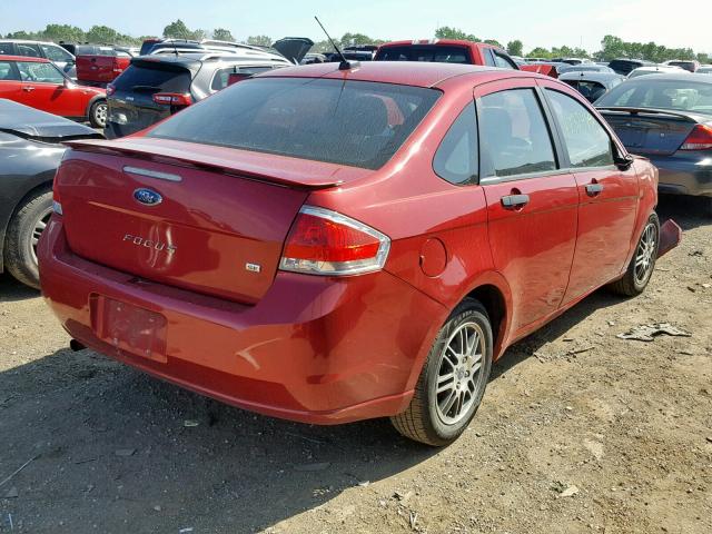 1FAHP3FN6BW119308 - 2011 FORD FOCUS SE RED photo 4