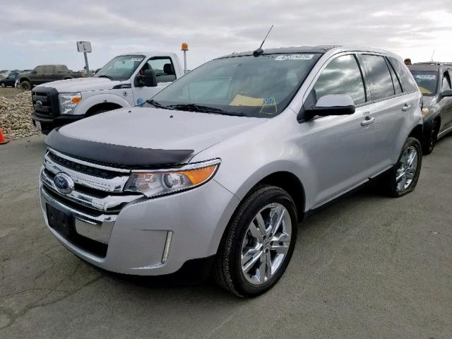 2FMDK4JC8EBB13658 - 2014 FORD EDGE SEL SILVER photo 2