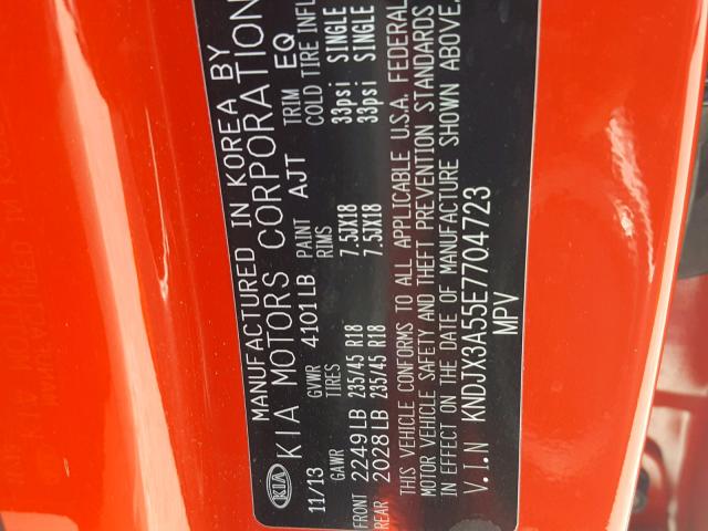 KNDJX3A55E7704723 - 2014 KIA SOUL ! RED photo 10