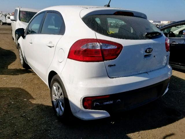 KNADM5A36G6648510 - 2016 KIA RIO LX WHITE photo 3