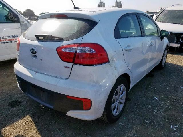 KNADM5A36G6648510 - 2016 KIA RIO LX WHITE photo 4