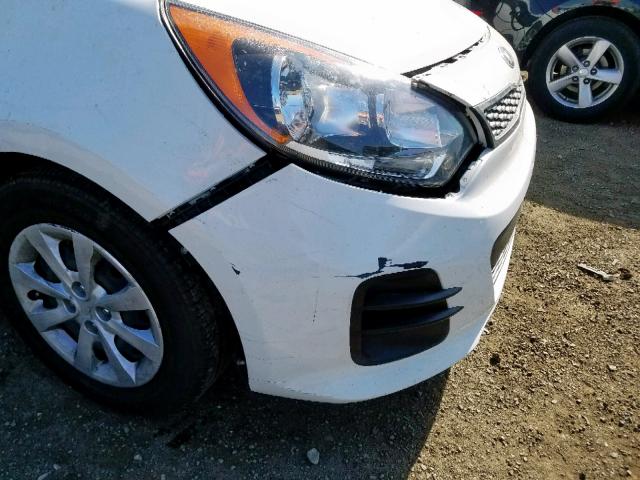 KNADM5A36G6648510 - 2016 KIA RIO LX WHITE photo 9