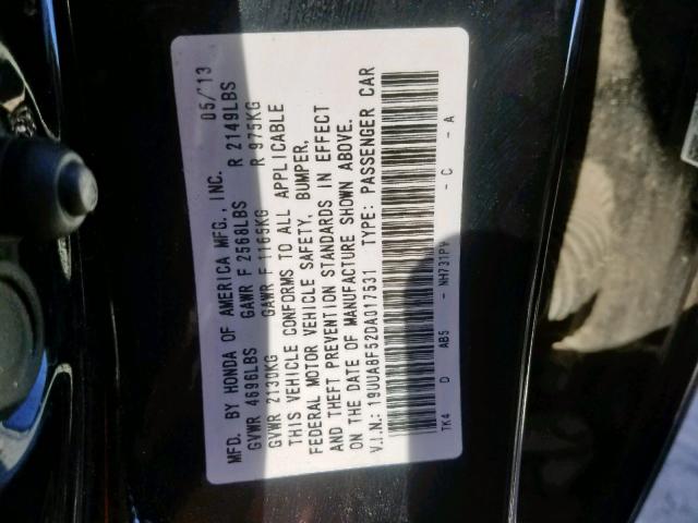 19UUA8F52DA017531 - 2013 ACURA TL TECH BLACK photo 10