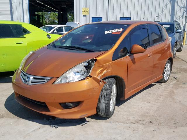 JHMGE88499S050787 - 2009 HONDA FIT SPORT ORANGE photo 2