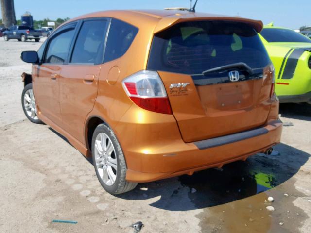 JHMGE88499S050787 - 2009 HONDA FIT SPORT ORANGE photo 3