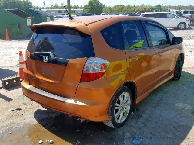 JHMGE88499S050787 - 2009 HONDA FIT SPORT ORANGE photo 4