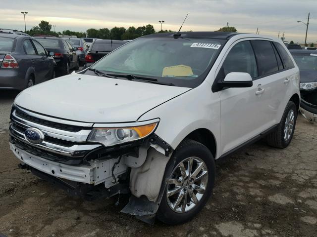 2FMDK3JC4EBA04625 - 2014 FORD EDGE SEL WHITE photo 2