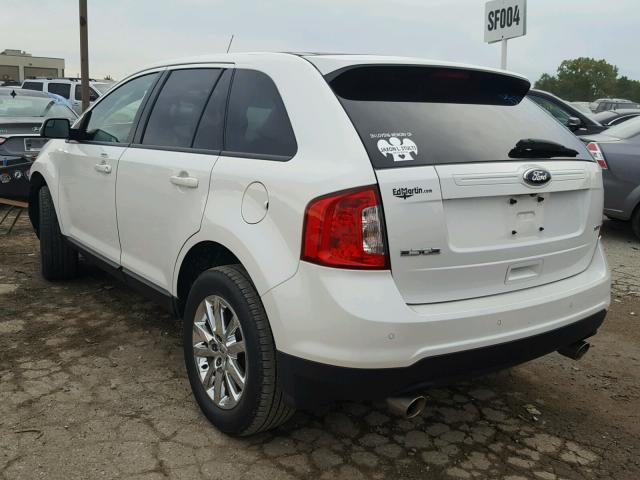 2FMDK3JC4EBA04625 - 2014 FORD EDGE SEL WHITE photo 3